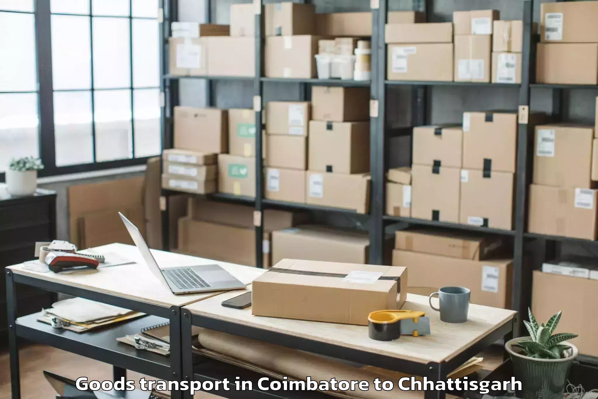 Get Coimbatore to Gharghoda Goods Transport